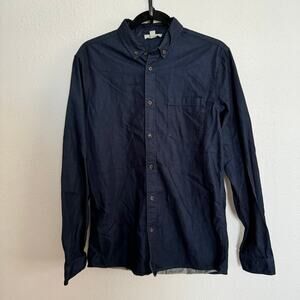 COS Blue Lightweight Denim Collared Button Down Shirt Long Sleeve Sz S Men's